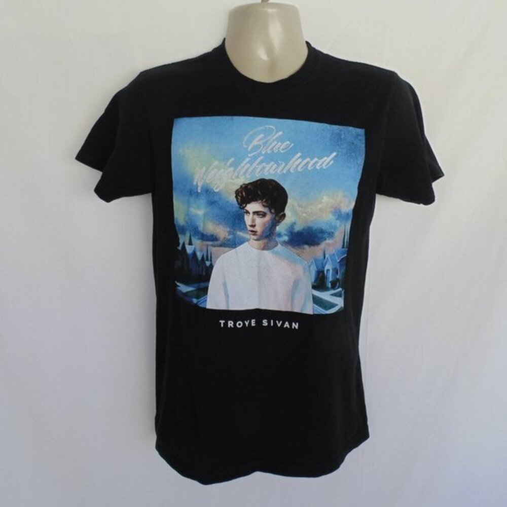 TROYE SIVAN Tee, S, Blue Neighborhood, Black, Short sleeves, One sided